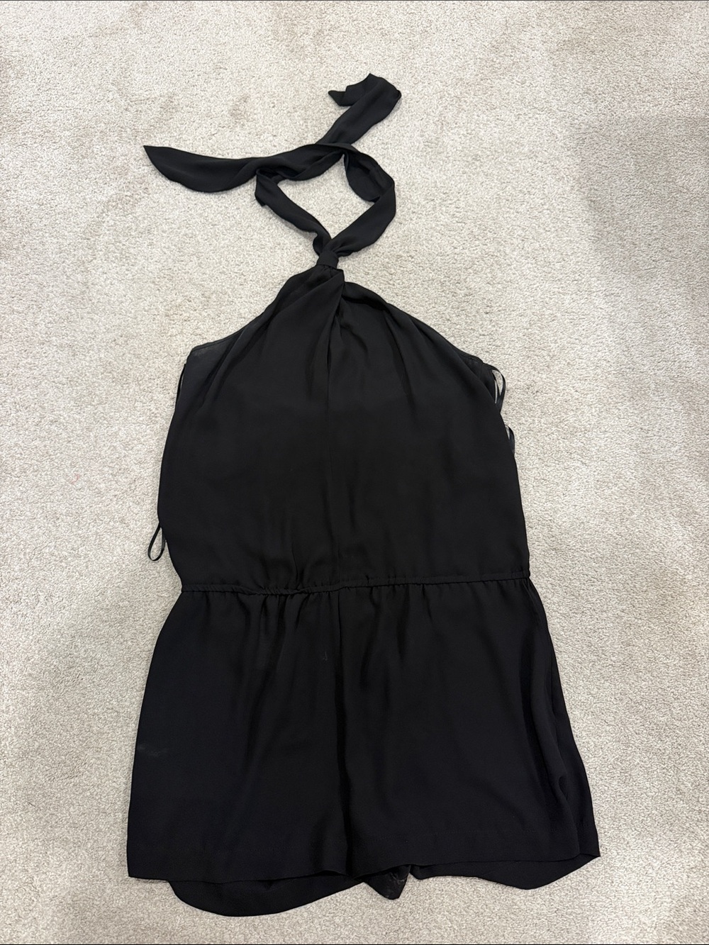 BCBGMAXAZRIA Black Sleeveless Top with Label Detail